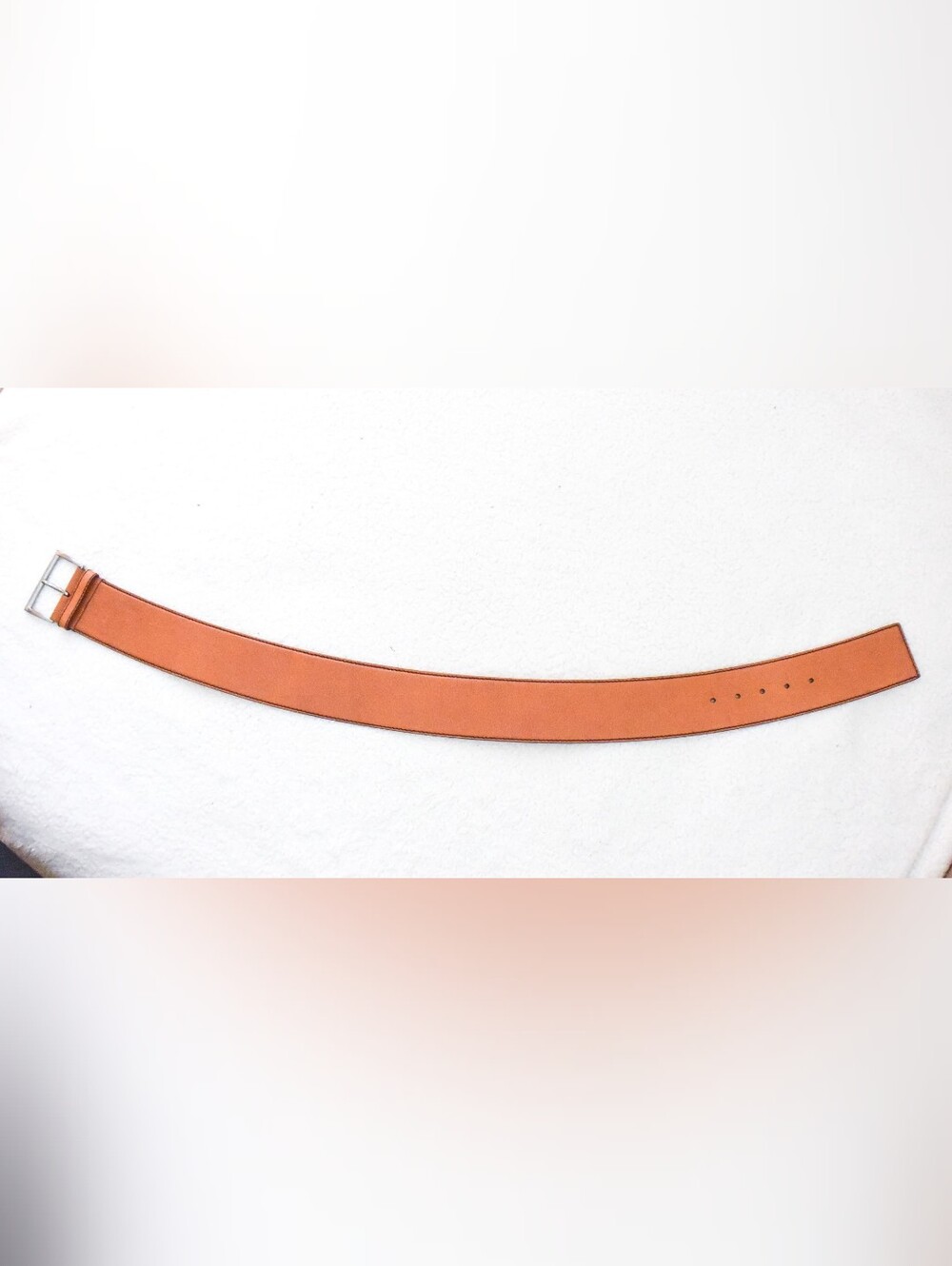 *PRADA* Wide Leather Brown/Tan Stitched Belt, size 30" (75cm). Made in Italy. - Picture 4 of 9